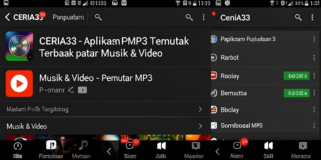 Antarmuka CERIA33 yang sederhana dan sleek untuk Pemutar MP3.