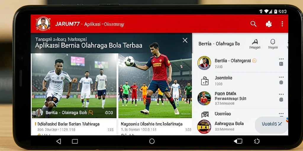 Antarmuka JARUM77 dengan informasi olahraga bola terkini.