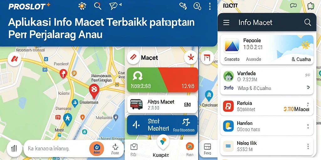 Tampilan antarmuka aplikasi PROSLOT menampilkan informasi kemacetan secara jelas.