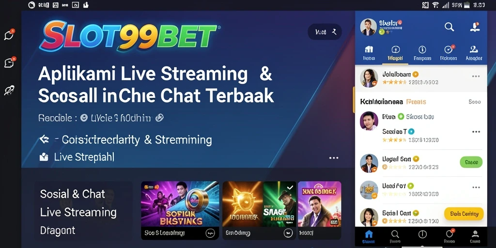 Antarmuka pengguna SLOT99BET yang intuitif untuk Live Streaming dan interaksi sosial.