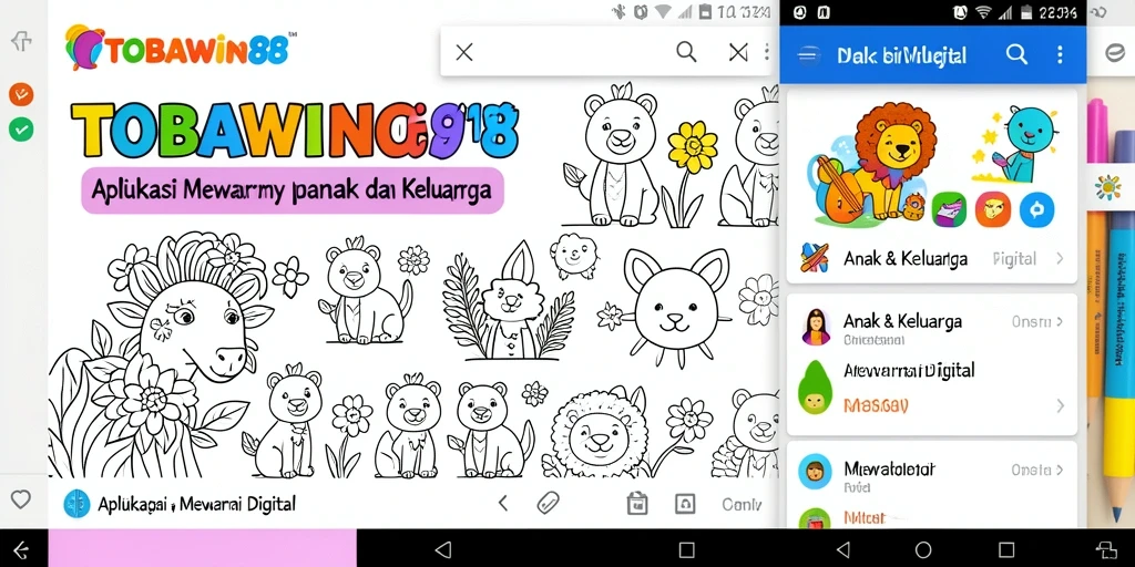 Screenshot utama TOBAWIN88 menunjukkan antarmuka mewarnai yang ramah anak.