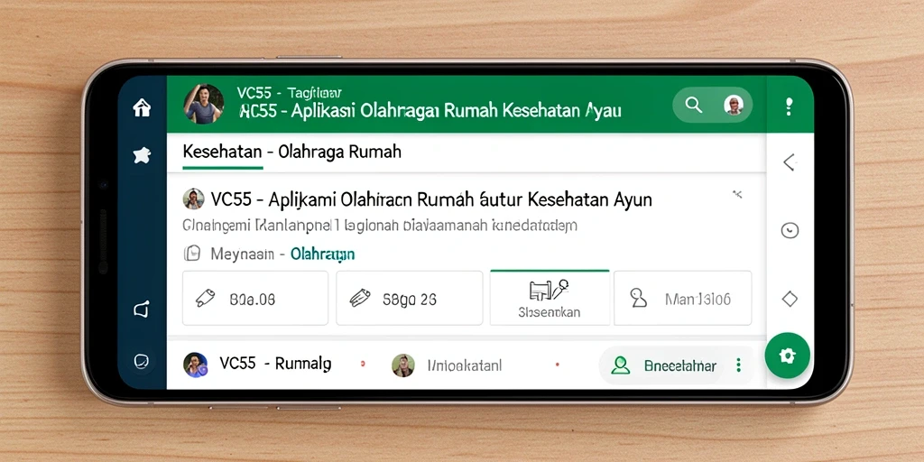Tampilan antarmuka aplikasi Olahraga Rumah VC55 yang menarik dan mudah digunakan.